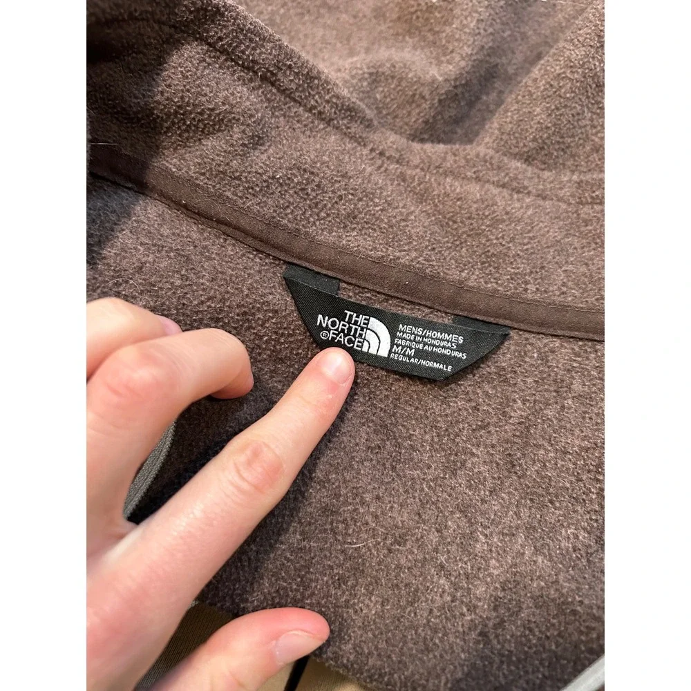 The North Face Men Brown Gray Quarter Zip Fleece Pullover Jacket Gorpcore Hike M